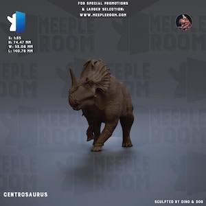 Centrosaurus 1:35 Scale by Dino & Dog | Model Kit | Scale Model | Unpainted | Print on Demand