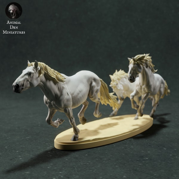 Camargue Horses 1:24 Scale Model by Animal Den | Please Read Description