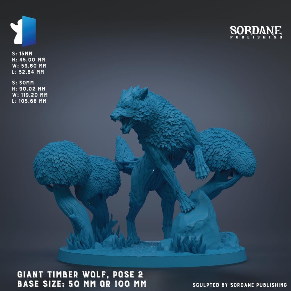 Giant Timber Wolf by Sordane Publishing Unpainted Print on