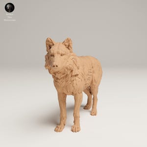 Grey Wolf 1:24 Scale by Animal Den Miniatures | Unpainted | Print on Demand | Use Code FREESHIP50