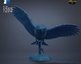 Búhos de madriguera a escala 1:6 de Animal Den Miniatures / Sin pintar / Impresión bajo demanda