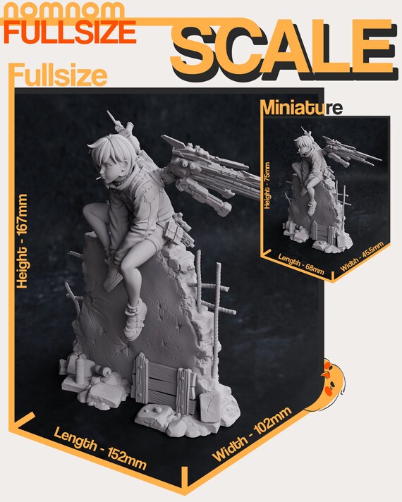 Figurine Valrie à Peindre 75mm En Résine HD - Nomnom Figures, Thème Manga, Neuf