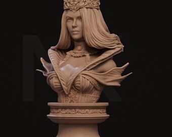 Queen of Spades Bust by Nerikson | Unpainted | Print on Demand