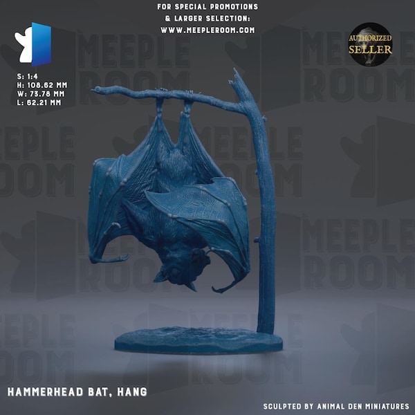 Hammerhead Bat 1:4 Scale by Animal Den Miniatures | Unpainted | Print on Demand