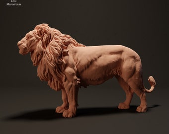 Lions 1:24 Scale by Animal Den Miniatures | Unpainted | Print on Demand | Use Code FREESHIP50