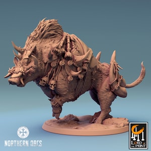 Northern Orcs, Saddled Boars by Rescale Miniatures | Unpainted | Print on Demand | Use Code FREESHIP50