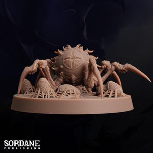 May include: A detailed, beige-colored fantasy creature with multiple legs and a large, central body. The creature has a detailed, textured surface and is set on a circular base. The SORDANE PUBLISHING logo is visible at the bottom.