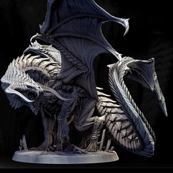 Adult Black Dragon by Mini Monster Mayhem | Unpainted | Print on