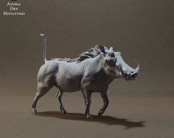 Warthog 1:24 by Animal Den | Unpainted | Print on Demand