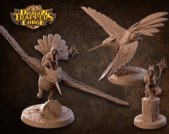 Hummingbird Griffin and Rider by Dragon Trappers Lodge | Unpainted | Print on Demand | Use Code FREESHIP50