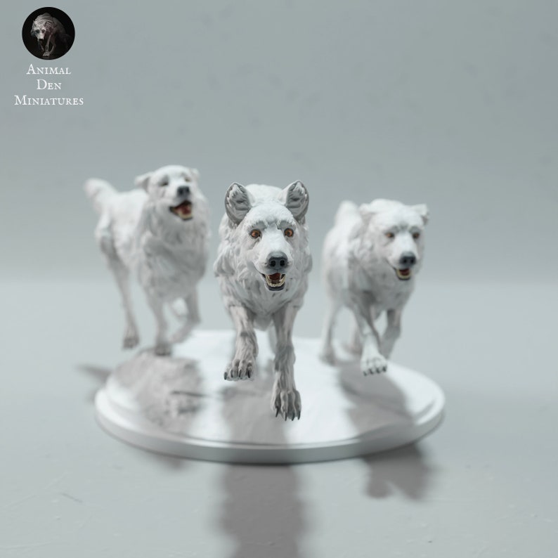 Wolves Miniatures Arctic Wolves 1:32 Scale Model by Animal Den Miniatures | Unpainted ...
