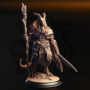 Horzin Ashen-Palm, Black Dragonkin Druid by DM Stash | Unpainted | Print on Demand | Use Code FREESHIP50