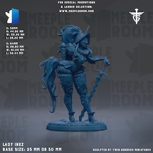 Lady Inez by Twin Goddess Minis | Unpainted | Print on Demand