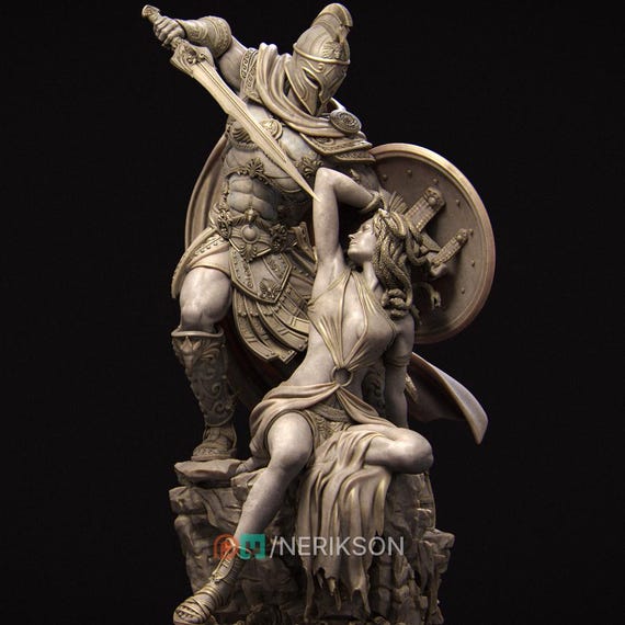 【Artist Project】 LOLONINE - Perseus & Medusa Medusa and Perseus by Nerikson | Unpainted | Print on Demand