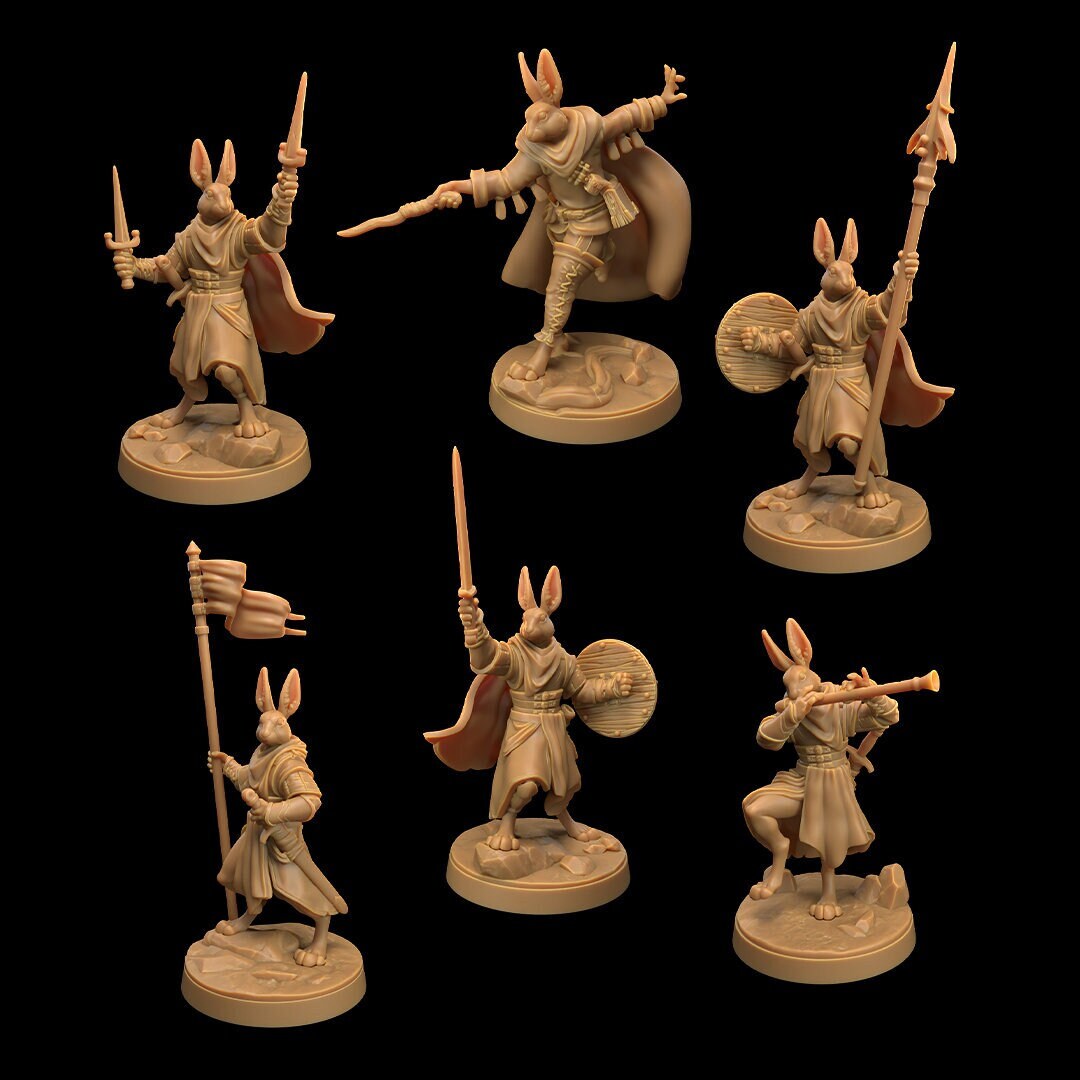 Rabbitfolk Heroes by Dragon Trappers Lodge | Unpainted | Print on Demand | Use Code FREESHIP50