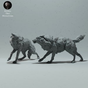 Arctic Wolves 1:32 Scale Model by Animal Den Miniatures | Unpainted | Print on Demand | Use Code FREESHIP50