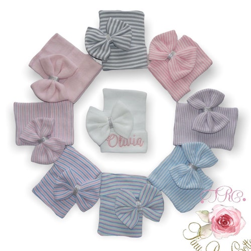 Hospital Hat Personalized for Newborn Girl Baby Girl Hospital Etsy
