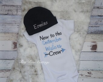 New to the (Family Name) crew , Personalized Embroidered Body Suits