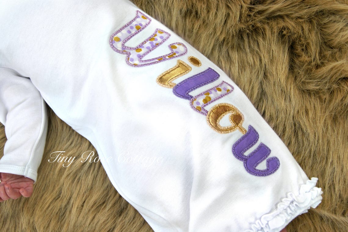 Baby Gown With Name Embroidered Baby Gown With Name Etsy
