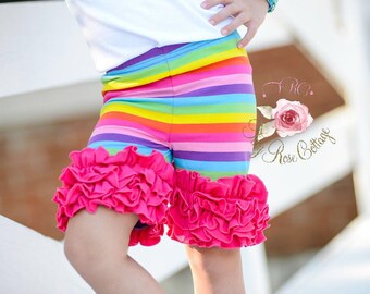 rainbow ruffle pants
