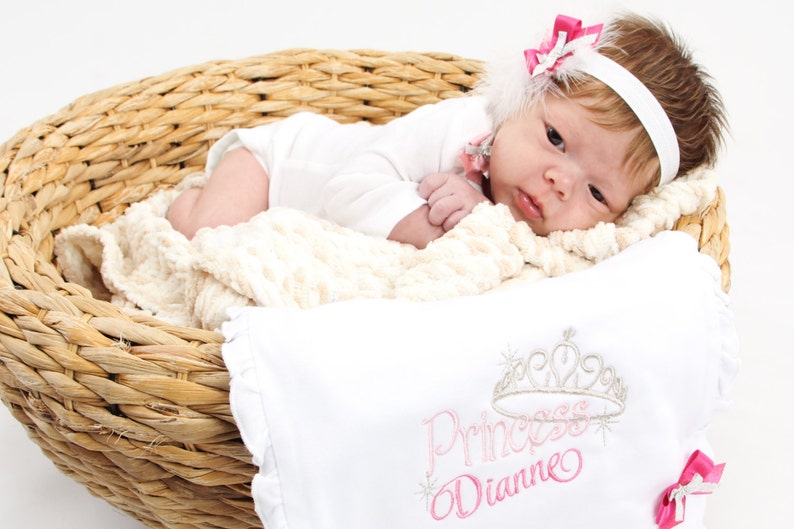 Princess name baby bib or burp cloth embroidered  etsy