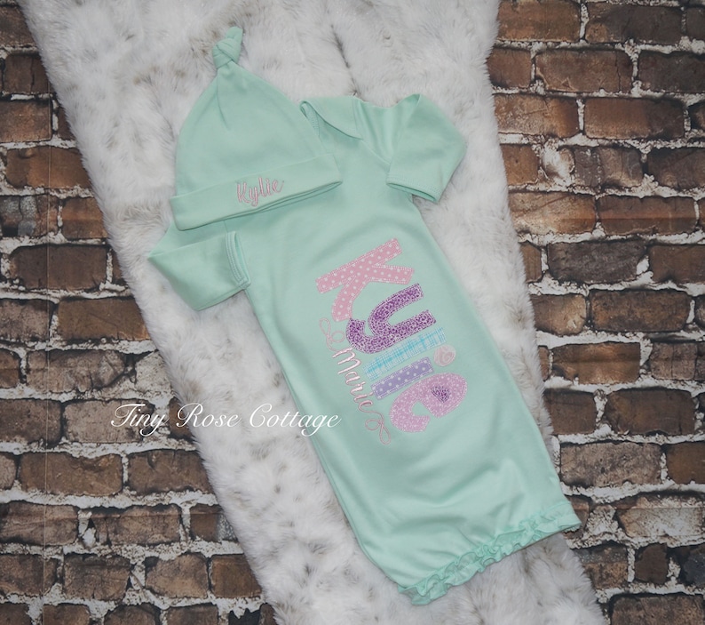 Baby Gown Personalized With Name Embroidered Baby Gown in Etsy