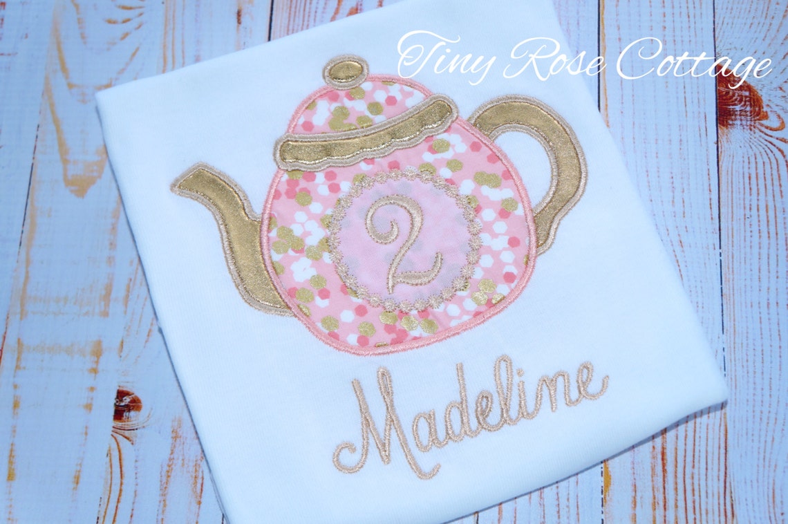 Tea Party. Teapot Birthday Outfit. Birthday Shirt/body Suit Etsy