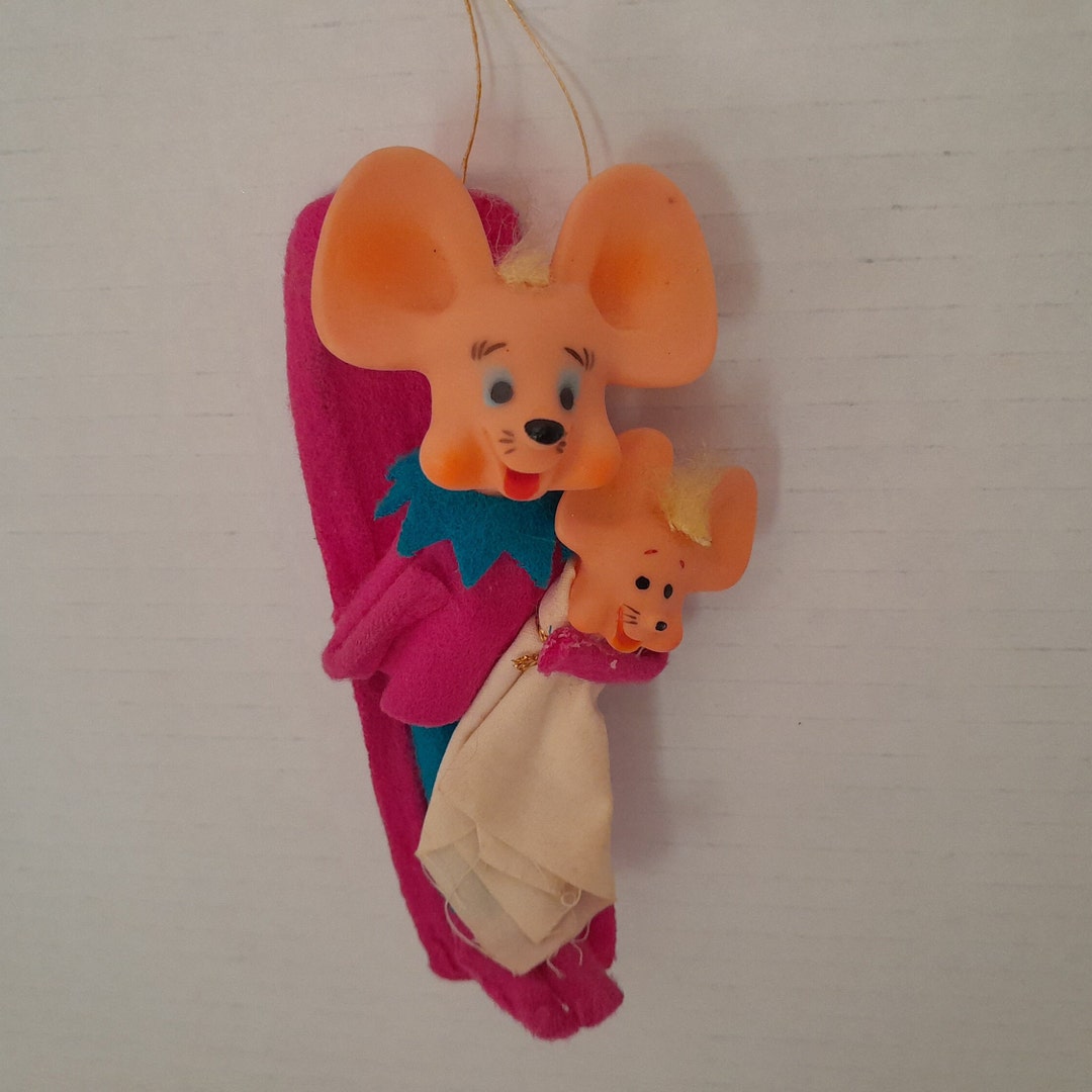 Vintage Christmas Japan Mouse and Baby Mouse Ornament 1960s Kitsch Etsy