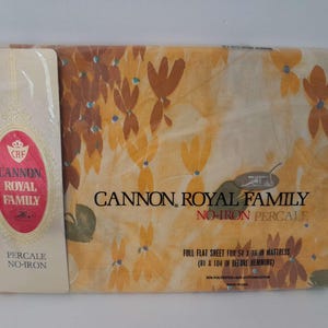Vintage Old Stock Cannon Royal Family Full Flat  Sheet No-Iron Percale