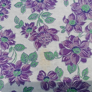 Vintage Feed Flour Sack Fabric Purple Floral Flowers 36 x 45 Open image 9