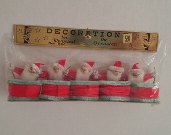 Vintage Japan Santa Claus Spun Cotton Figures Nut Cups Party Favors Christmas Kitsch Bea West #2