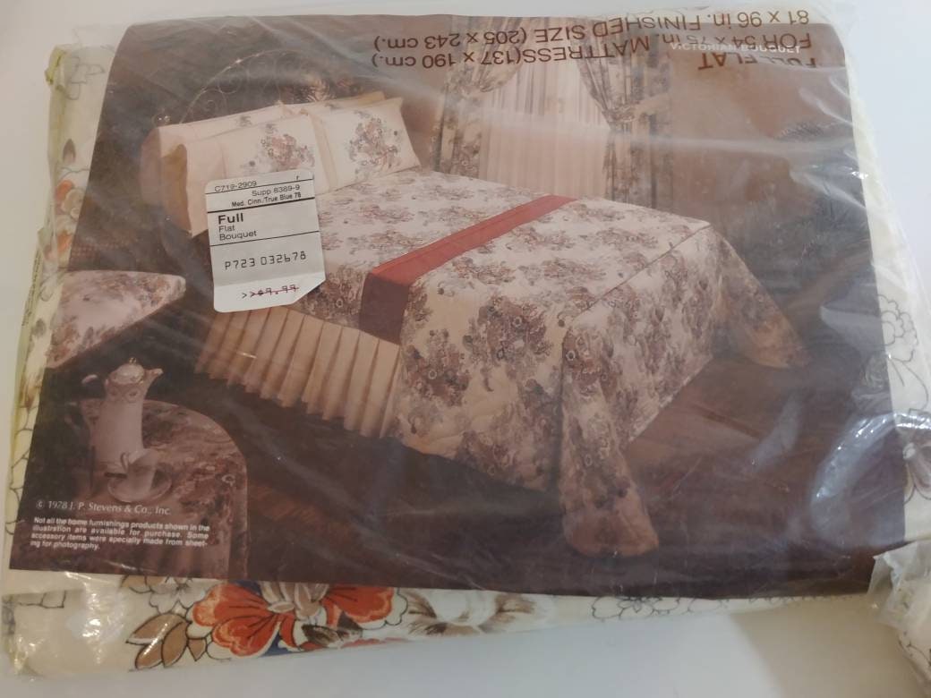 Vintage 1970's JC Penney Full Sheets and Pillowcases Set Etsy