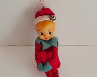 Vintage Christmas Red Knee Hugger Elf Pixie Japan