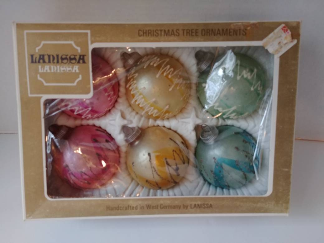 Vintage Lanissa Glass Christmas Tree Ornaments W. Germany Etsy