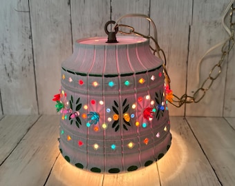 Vintage 1970s Lawnware Patio Hanging Swag Lamp