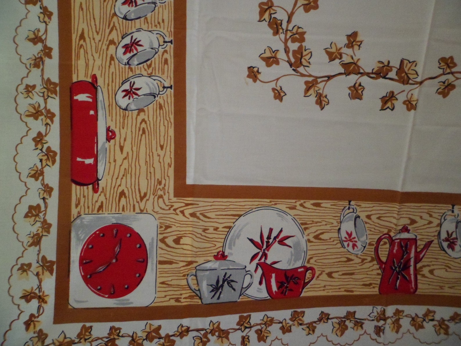 Vintage Mid Century Sultan Creations Novelty Tablecloth Etsy