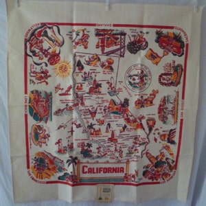 vintage 1940's 50's California State Nappe Souvenir Yucca Print 36 x 40 MWT