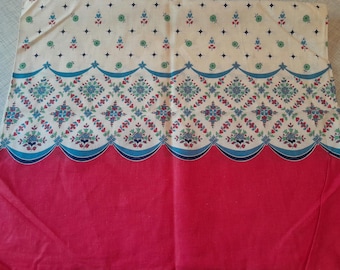 Vintage Feed Flour Sack Red Green Blue Floral Whole Sack 38 x 22