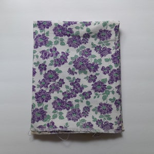 Vintage Feed Flour Sack Fabric Purple Floral Flowers 36 x 45 Open image 1