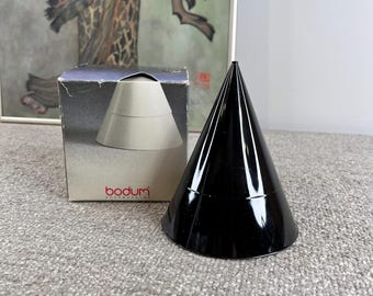 Bodum Egg Cup, and Salt Shaker, Eggs-O-Tic, Rare, Vintage 1980s, Postmodern Design, New in Original Box, Made in Switzerland