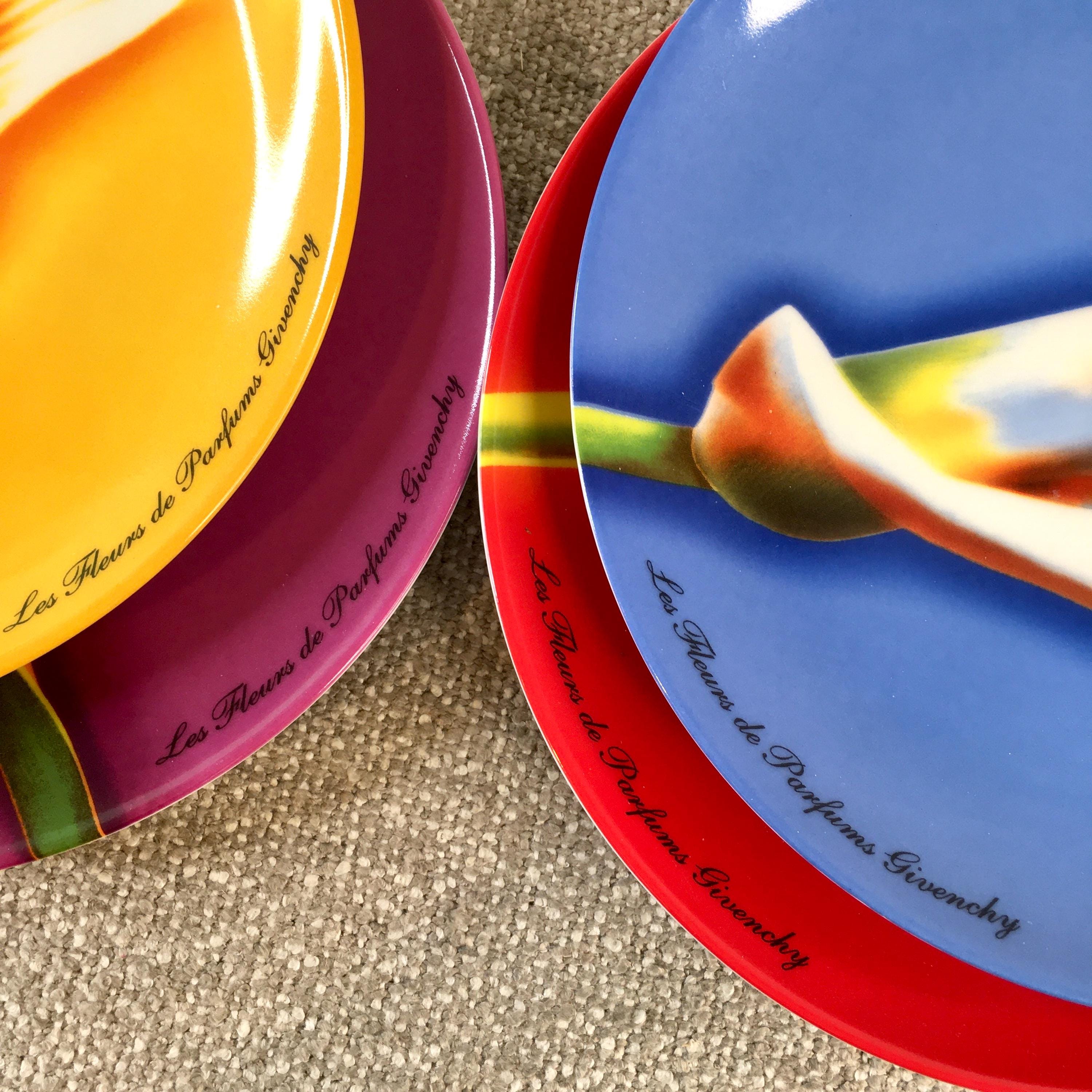 4 Givenchy Parfums Dessert Plates, Side Plates, Vintage 2003, 8.3