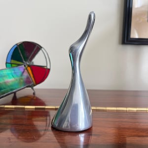 HOSELTON Duck Figurine, Vintage, Aluminum Duck, Duck Bust, Hand Signed, Made in Canada, 5&quot; Tall