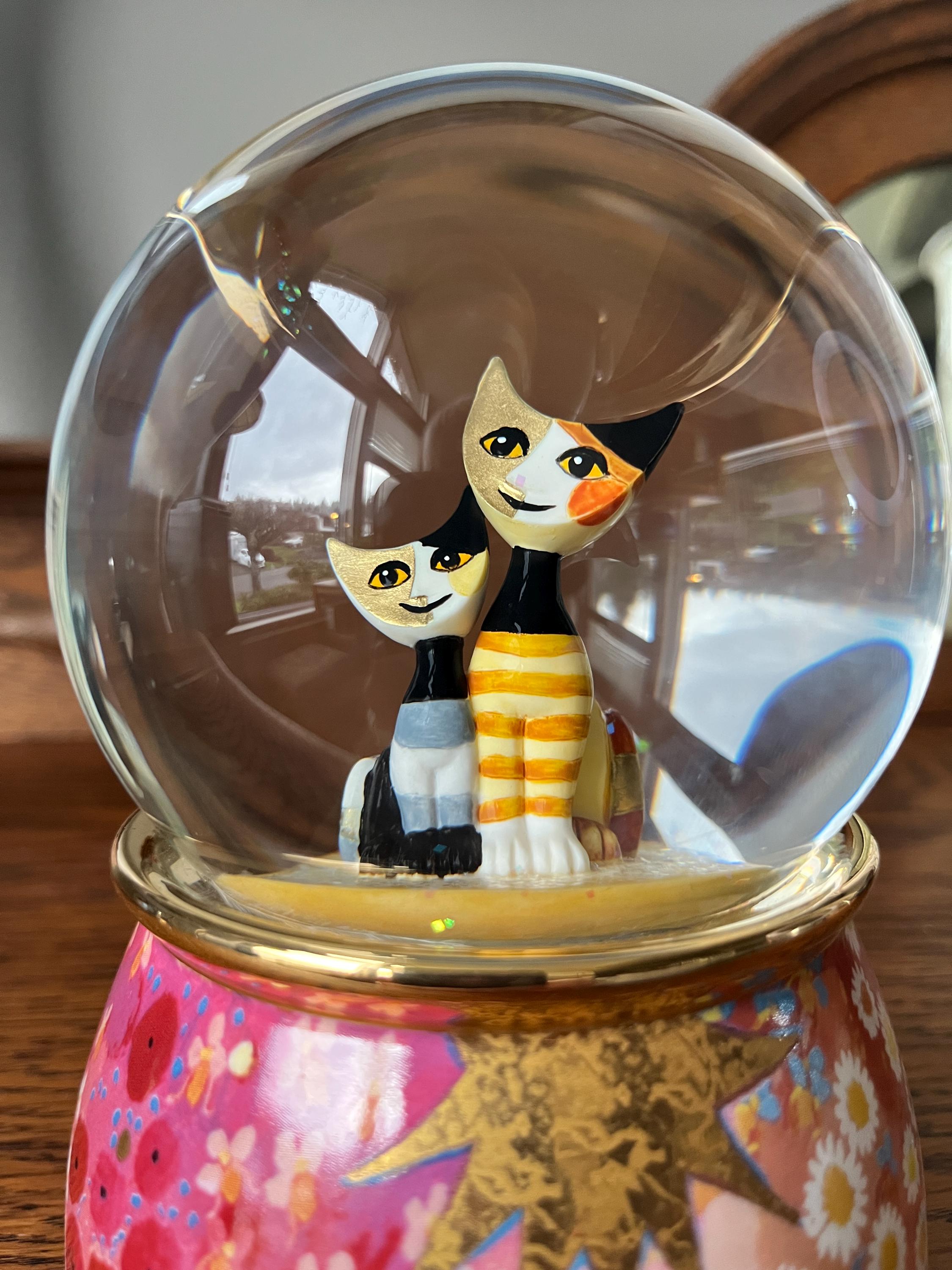 Goebel Rosina Wachtmeister Musical Snow Globe, Signed, Ceramic