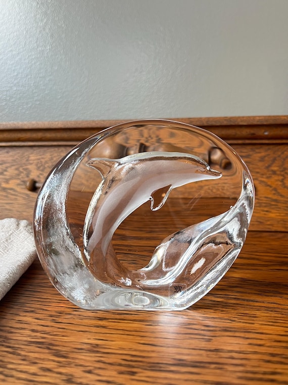 Mats Jonasson クリスタル置物　5個 Mats Jonasson Crystal Dolphin, Royal Krona, Signed and Numbered