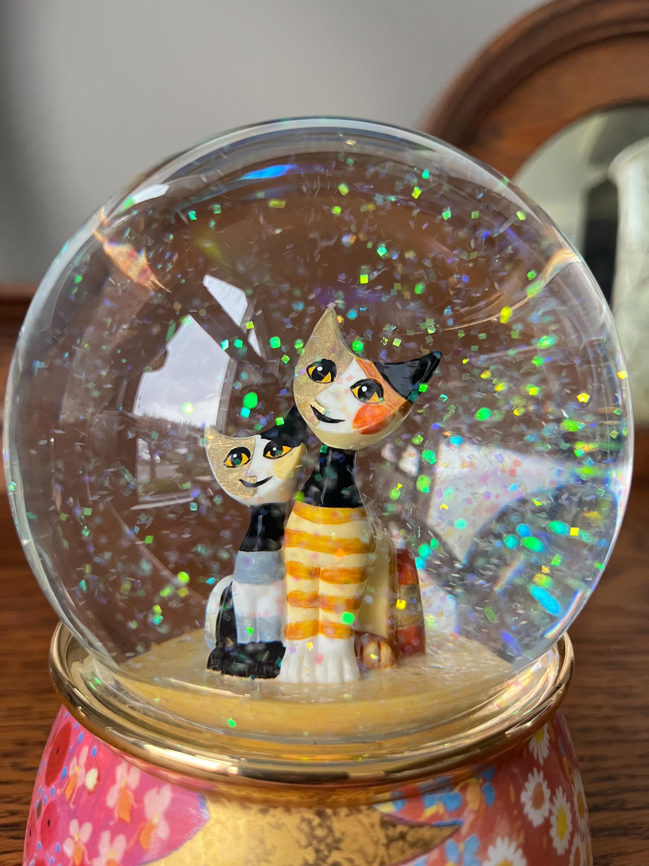 Goebel Rosina Wachtmeister Musical Snow Globe, Signed, Ceramic