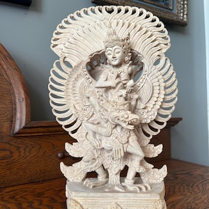 Indonesian Balinese Carving Garuda Wood - Etsy Hand Carved Garuda Figure Wood Sculpture Southeast Asian main image 0