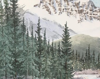 絵画 Winter Mountains W118 Winter Sunset Mt Shuksan, Washington | Randall J Hodges