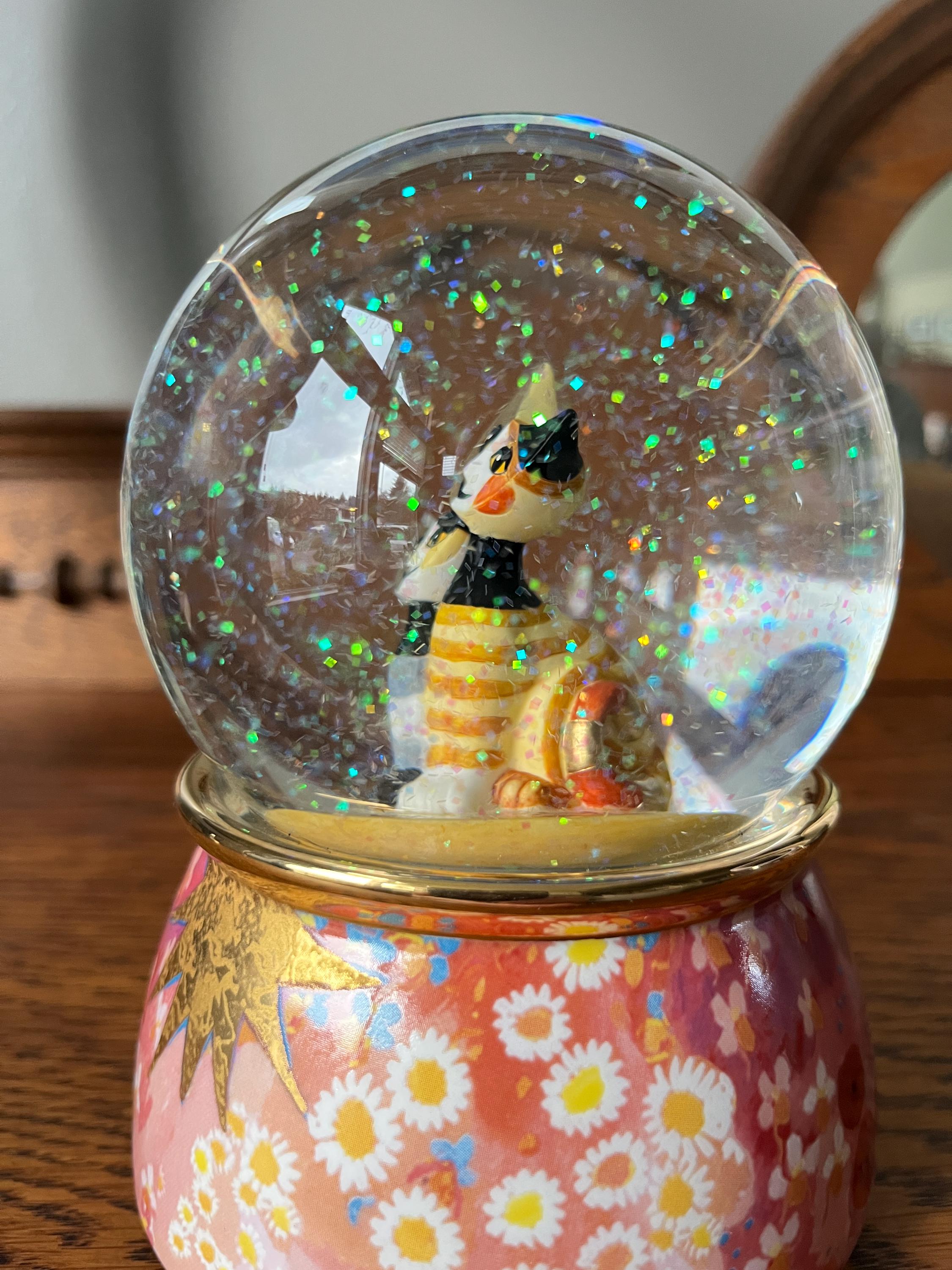 Goebel Rosina Wachtmeister Musical Snow Globe, Signed, Ceramic