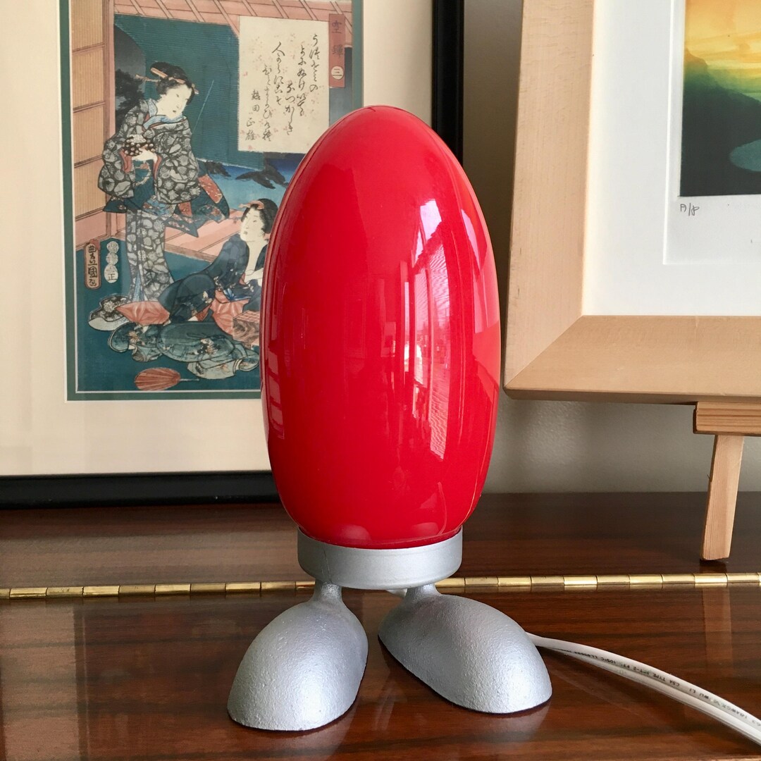 Lampe Rouge Metal Chrome Tatsuo Konno Pour Ikea 1990 Light F