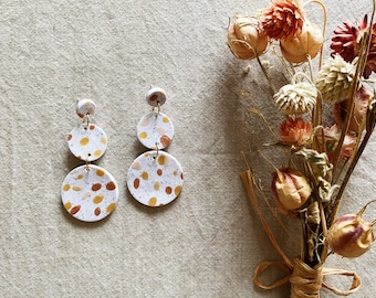 Sands Moon Trio Earrings - Terrazzo Polymer Clay Statement Earrings